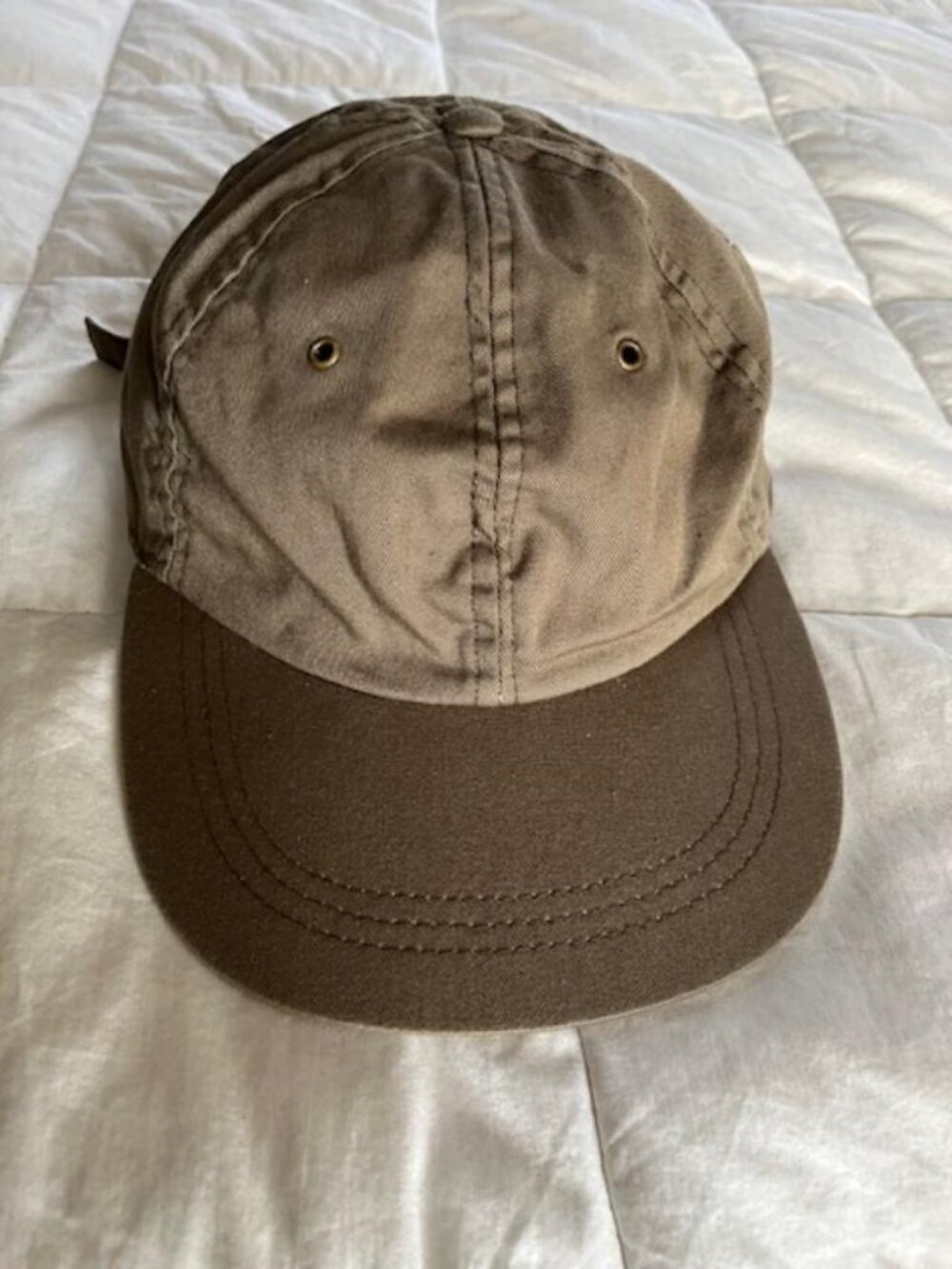Kaki Adjustable Ribbed, Top Button and Visor Cap w/A/C Vents~NEVER WORN